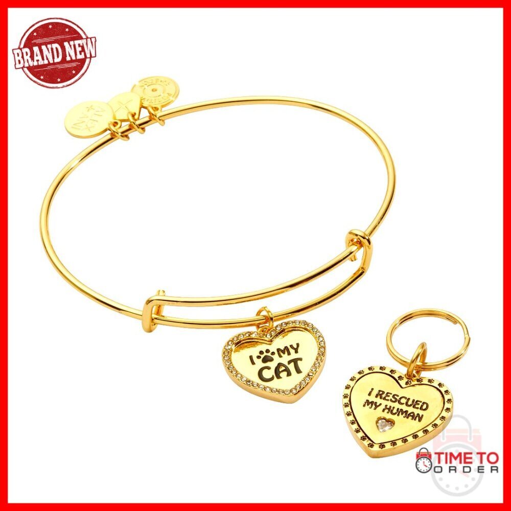 Expandable Wire Bracelet Pet Charm Nickel-Free Gold Plated